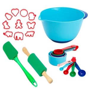 Tasty Kids Cookie Kitchen Set 23 Piece Baking Decorating Cutters Measuring Kit